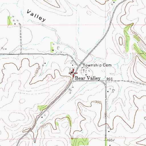 Topographic Map of Saint John's Bear Valley Lutheran Church, MN