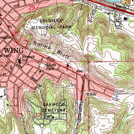 Topographic Map of Concordia Lutheran Church, MN