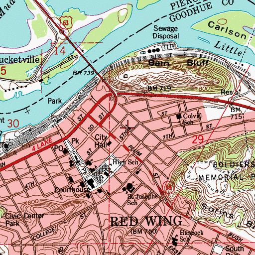 Topographic Map of Landmark Missionary Baptist Church, MN