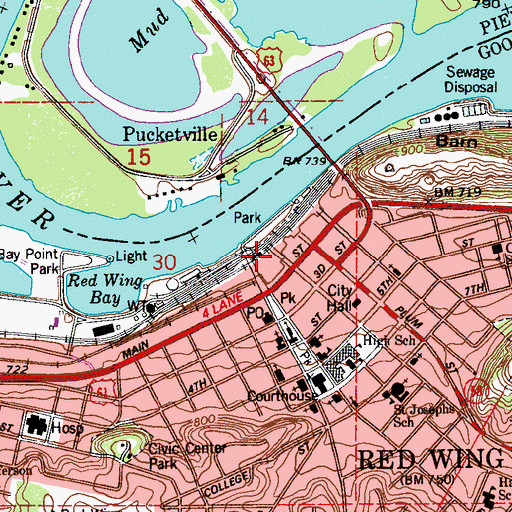 Topographic Map of Milwaukee Depot, MN