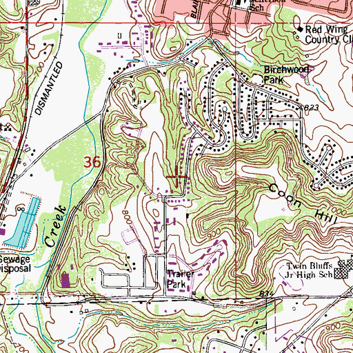 Topographic Map of Gadient Heights Park, MN