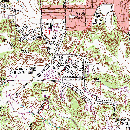 Topographic Map of Audrey - Grandview Park, MN