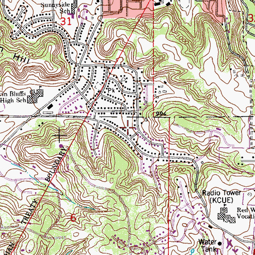 Topographic Map of Pine Valley Park, MN