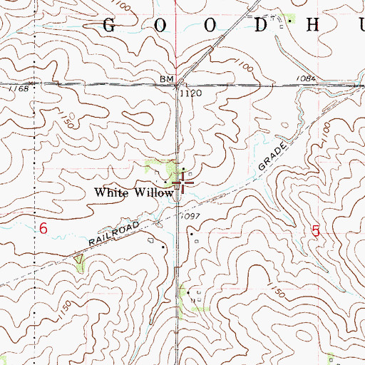 Topographic Map of Whitewillow Post Office (historical), MN