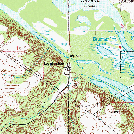 Topographic Map of Eggleston Post Office (historical), MN