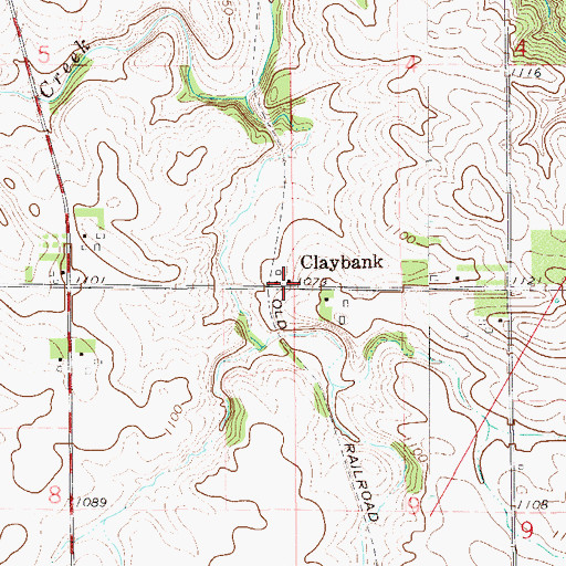 Topographic Map of Claybank Post Office (historical), MN