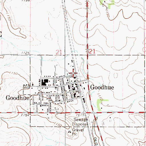 Topographic Map of Goodhue Police Department, MN