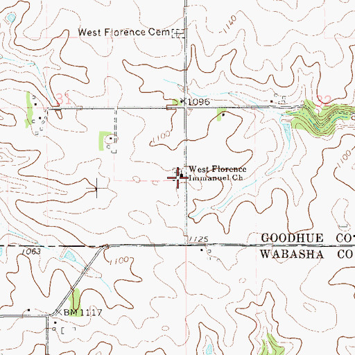 Topographic Map of Corles Private Cemetery, MN