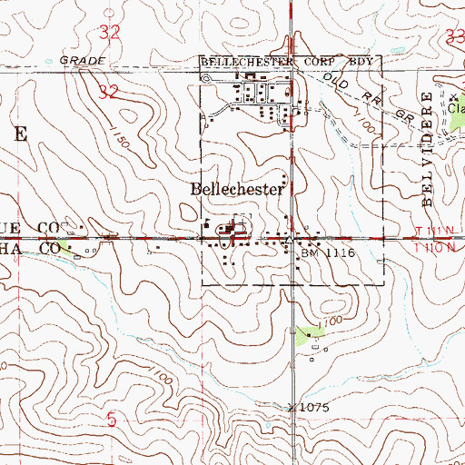 Topographic Map of Saint Mary's Catholic Cemetery, MN
