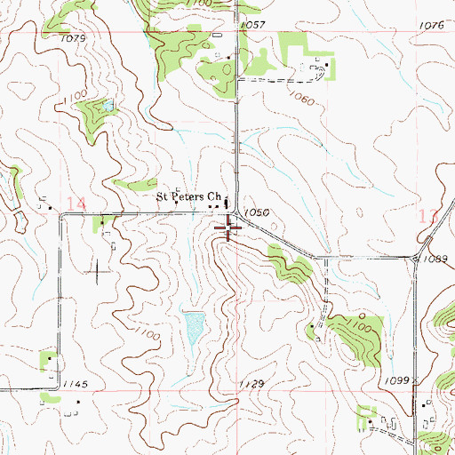 Topographic Map of German Lutheran Cemetery, MN