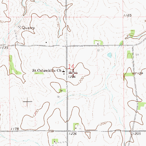Topographic Map of Saint Columbkill's Catholic Church Cemetery, MN