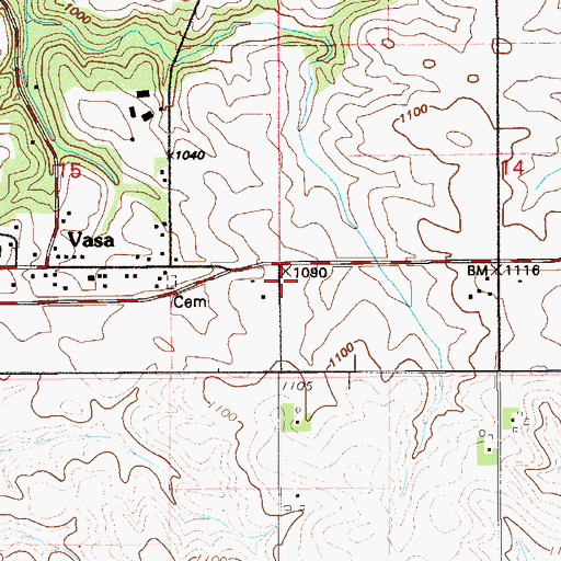 Topographic Map of Swedish Methodist Episcopal Cemetery, MN