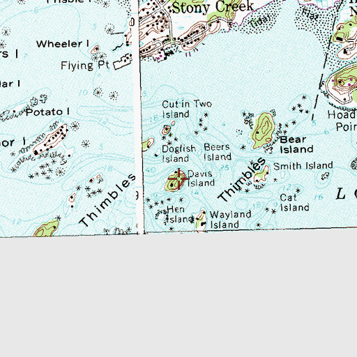 Topographic Map of Davis Island, CT