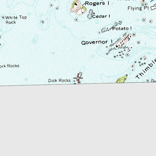 Topographic Map of Dick Rocks, CT