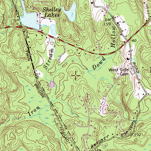 Topographic Map of Dowd Hollow Brook, CT