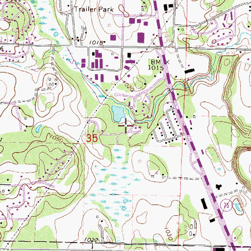 Topographic Map of Plum Creek Park, MN