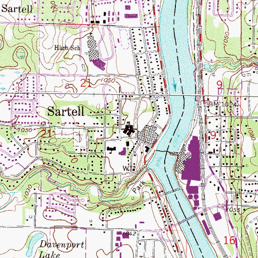 Topographic Map of Sartell Elementary School, MN