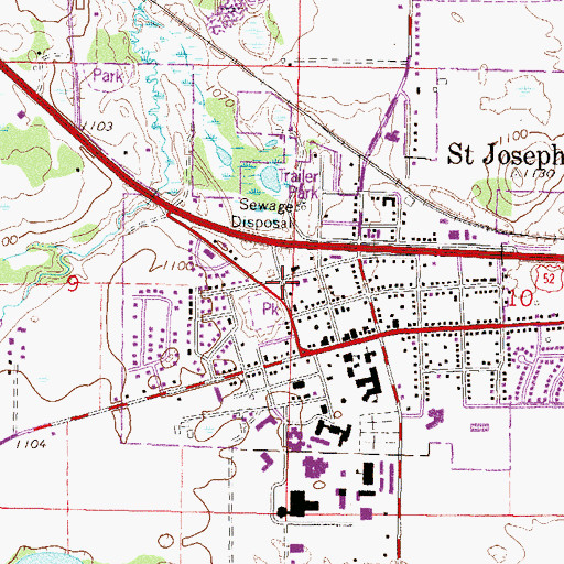Topographic Map of Saint Joseph Blockhouse Historical Marker, MN