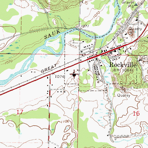 Topographic Map of John Clark Elementary School, MN