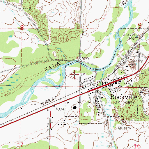 Topographic Map of Calvary Cemetery, MN
