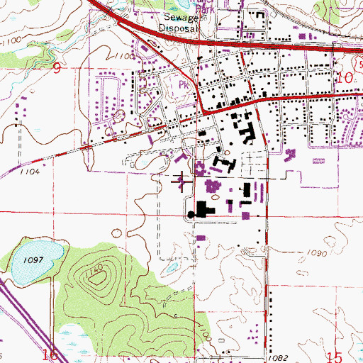 Topographic Map of Margretta Hall, MN