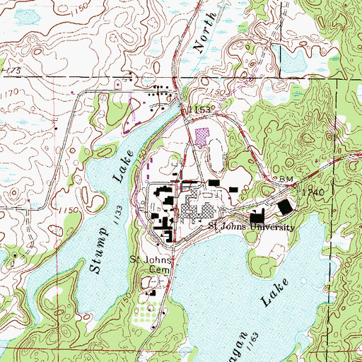 Topographic Map of Sexton Commons, MN