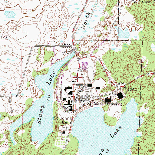 Topographic Map of Saint Patrick Hall, MN