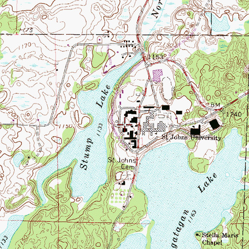 Topographic Map of Saint Joseph Hall, MN