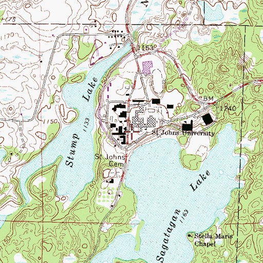 Topographic Map of Saint Luke Hall, MN