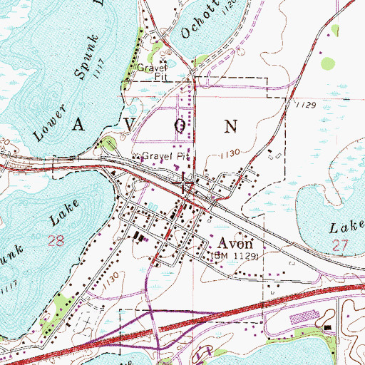 Topographic Map of Avon (historical), MN