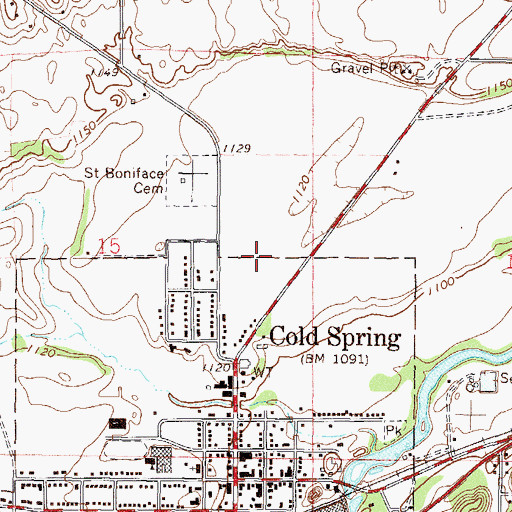 Topographic Map of Cold Spring Elementary School, MN