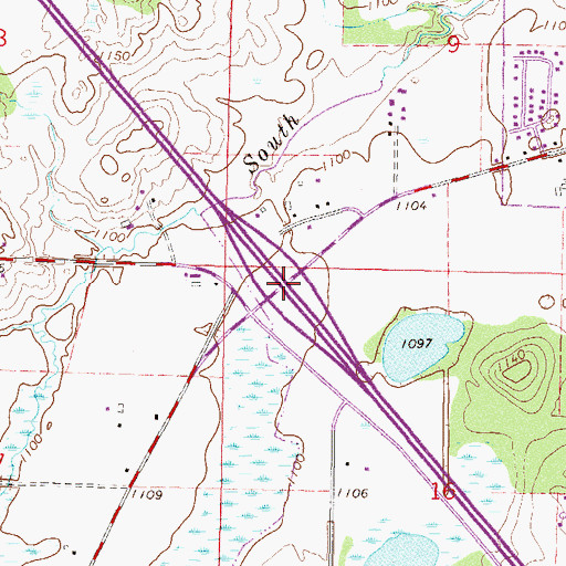 Topographic Map of Interchange 160, MN