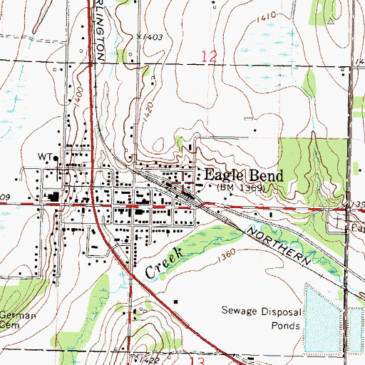 Topographic Map of Eagle Bend (historical), MN