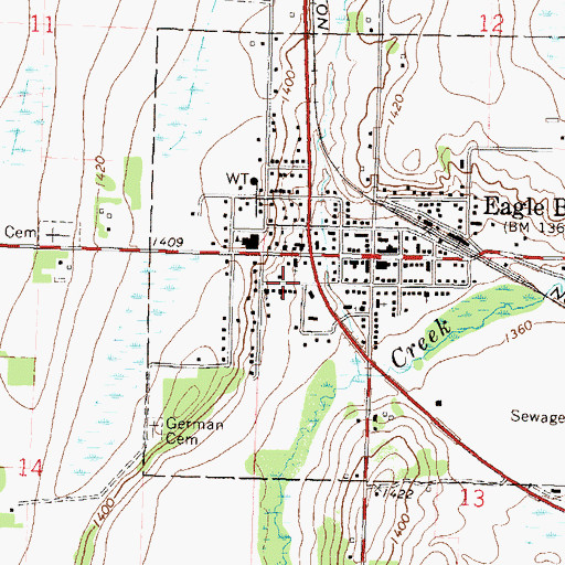 Topographic Map of Immanuel Lutheran Church, MN