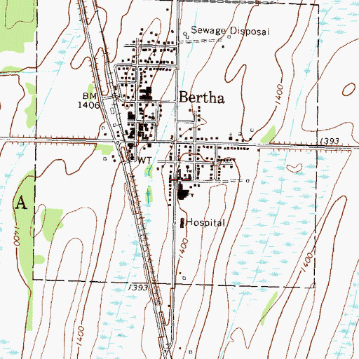 Topographic Map of Church of God, MN