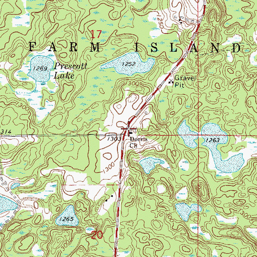Topographic Map of Dorris Cemetery, MN