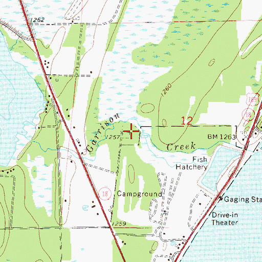 Topographic Map of Garrison Cemetery, MN