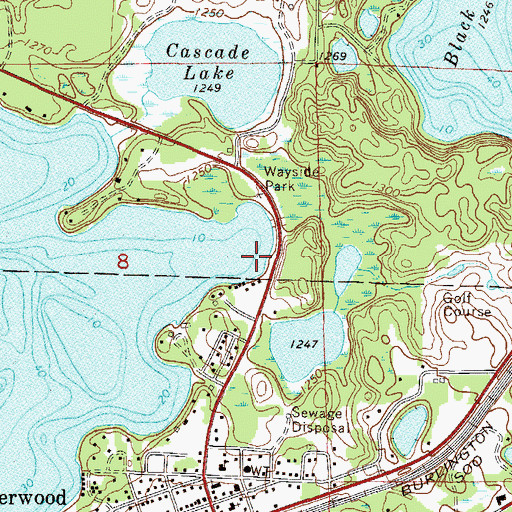 Topographic Map of Cascade United Methodist Church, MN
