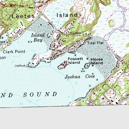 Topographic Map of Foskett Island, CT
