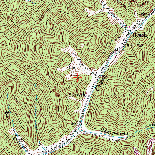 Topographic Map of Beech Ben Mate District, WV