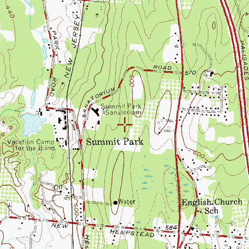 Topographic Map of Rockland County Health and Social Services Complex, NY