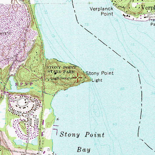 Topographic Map of Stony Point Light House, NY