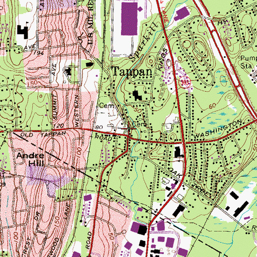 Topographic Map of Tappan Reformed Church, NY