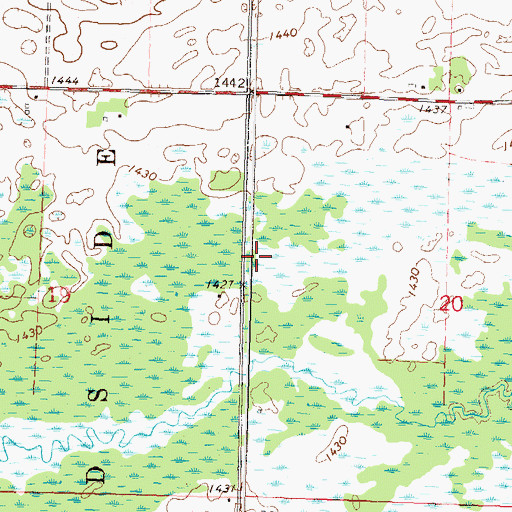 Topographic Map of Trefoldighed Menighed Cemetery, MN
