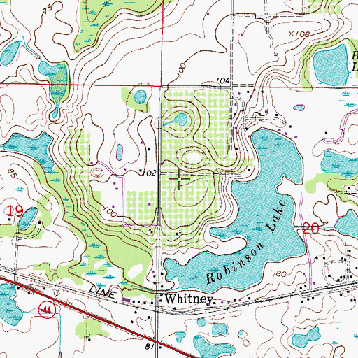 Topographic Map of Whitney Baptist Church, FL