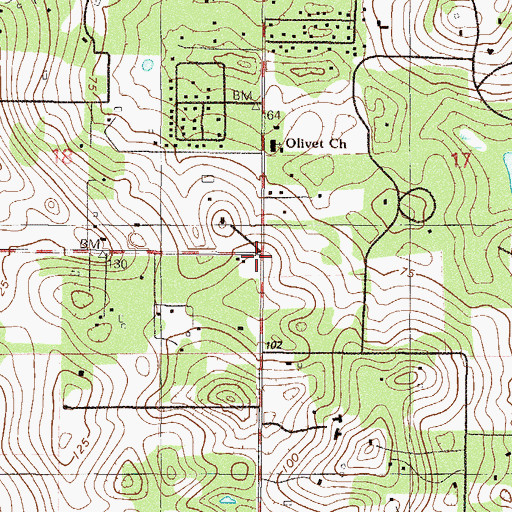 Topographic Map of Coventry Episcopal Church, FL