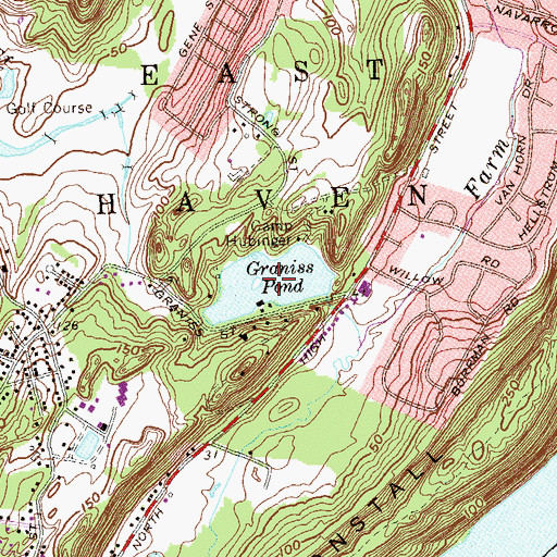 Topographic Map of Graniss Pond, CT