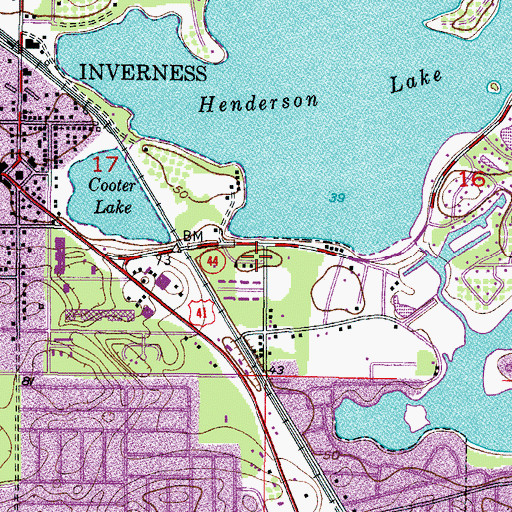 Topographic Map of First Presbyterian Church, FL