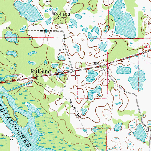 Topographic Map of First Baptist Church of Rutland, FL