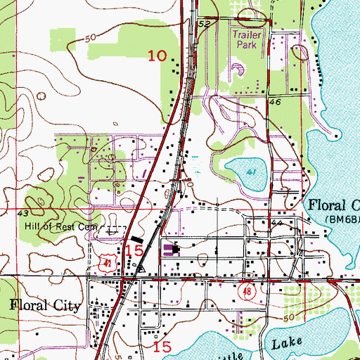 Topographic Map of Grace Temple Church of the Living God, FL